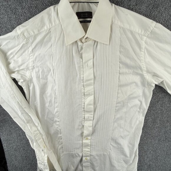 Eton Formal Tuxedo Shirt Long Sleeve White Button Up Ruffled 15.5 Contemporary - Picture 1 of 16